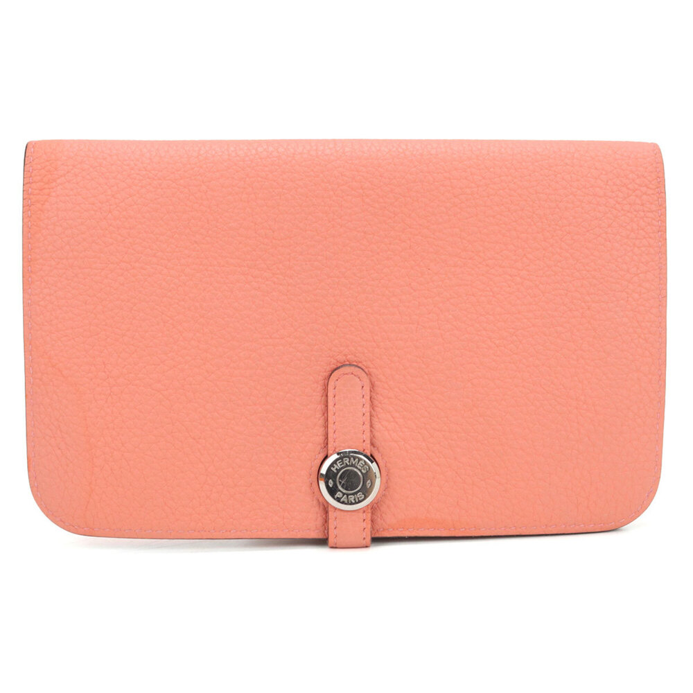 HERMES Hermes Bi-fold Long Wallet Dogon Duo X Stamp Women's Pink